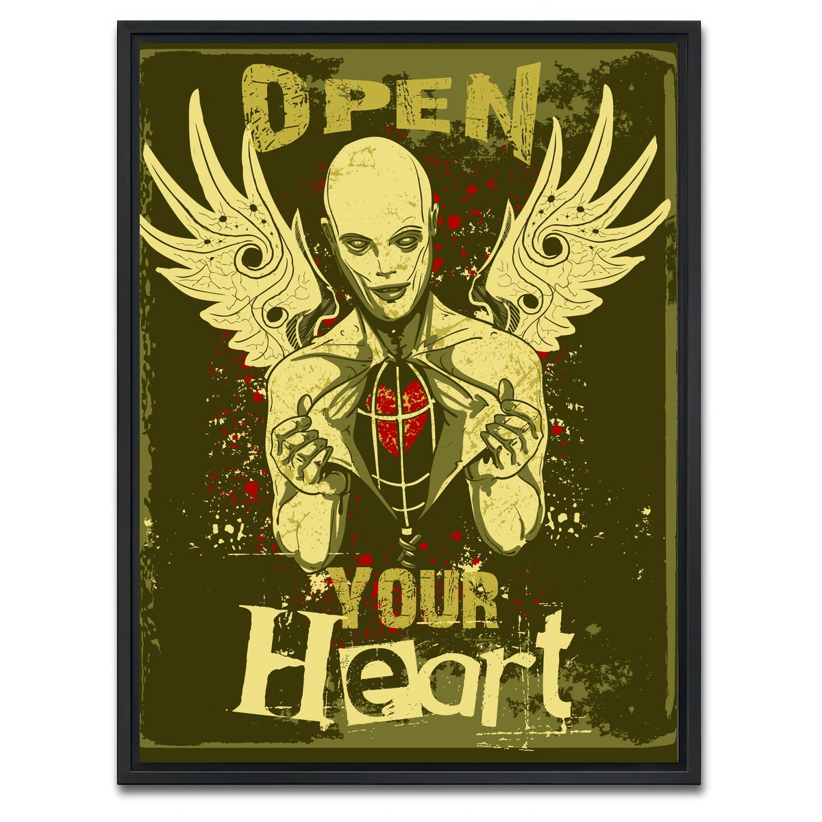AUTO-MOCKUP WHITE | Open your heart | 1 Piece | Black Framed Canvas | group=3x4