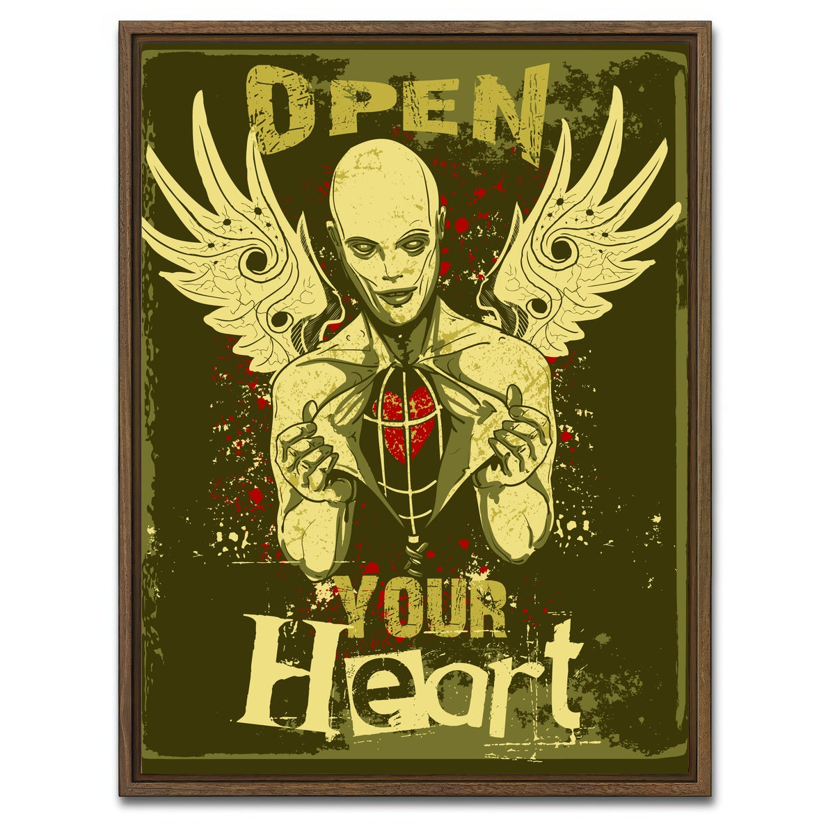 AUTO-MOCKUP WHITE | Open your heart | 1 Piece | Walnut Framed Canvas | group=3x4