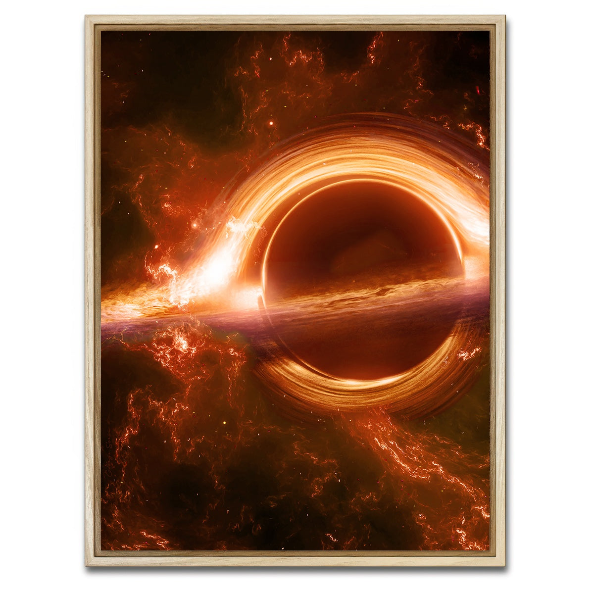 AUTO-MOCKUP WHITE | Orange Black Hole | 1 Piece | Natural Framed Canvas | group=3x4