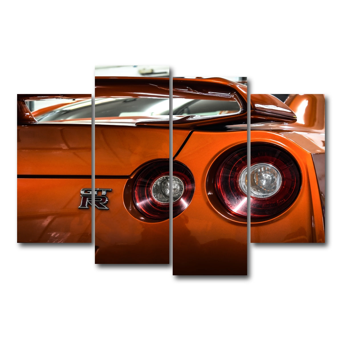 AUTO-MOCKUP WHITE | Orange Nissan GTR 3 | 4 Piece | Gallery Wrap Canvas | group=4_short