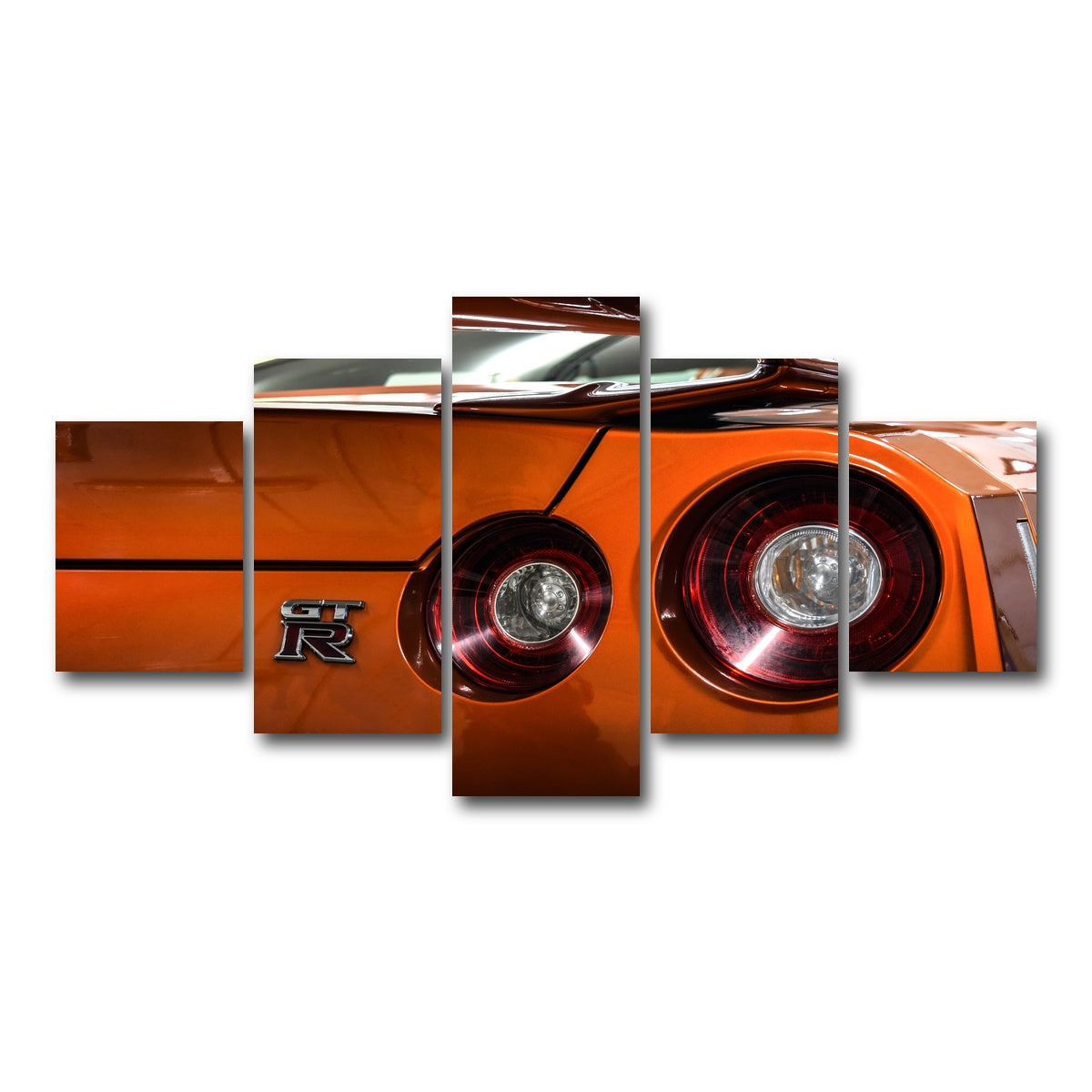 AUTO-MOCKUP WHITE | Orange Nissan GTR 3 | 5 Piece | Gallery Wrap Canvas | group=5_short