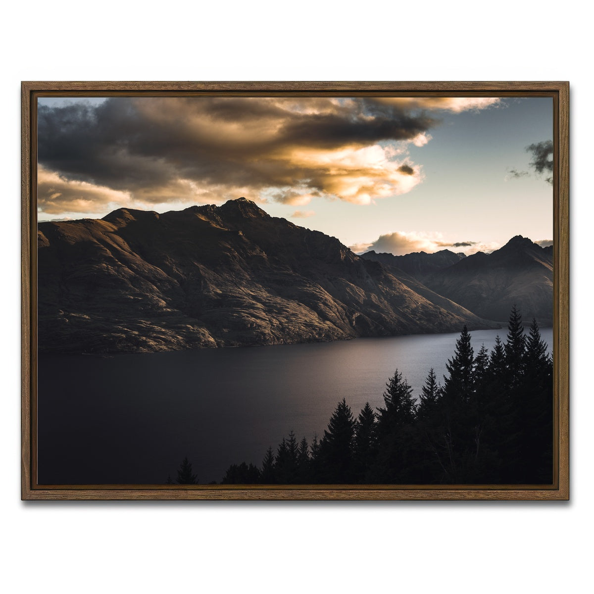 AUTO-MOCKUP WHITE | Otago Peaks | 1 Piece | Walnut Framed Canvas | group=4x3