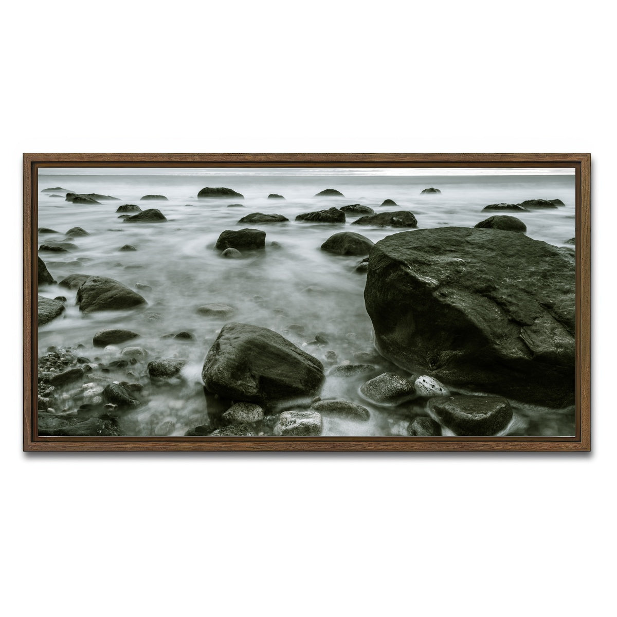 AUTO-MOCKUP WHITE | Overcast Montauk | 1 Piece | Walnut Framed Canvas | group=2x1