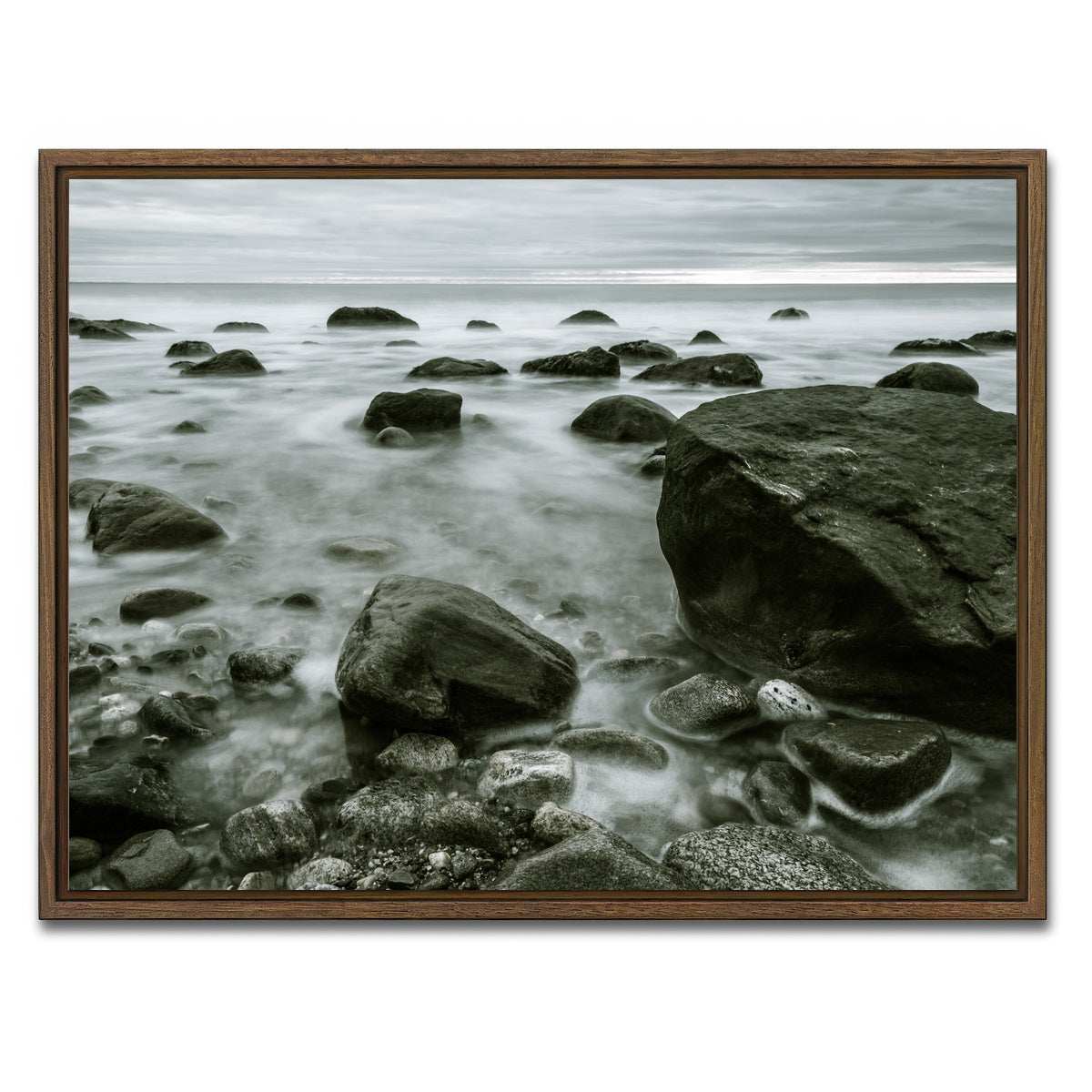 AUTO-MOCKUP WHITE | Overcast Montauk | 1 Piece | Walnut Framed Canvas | group=4x3