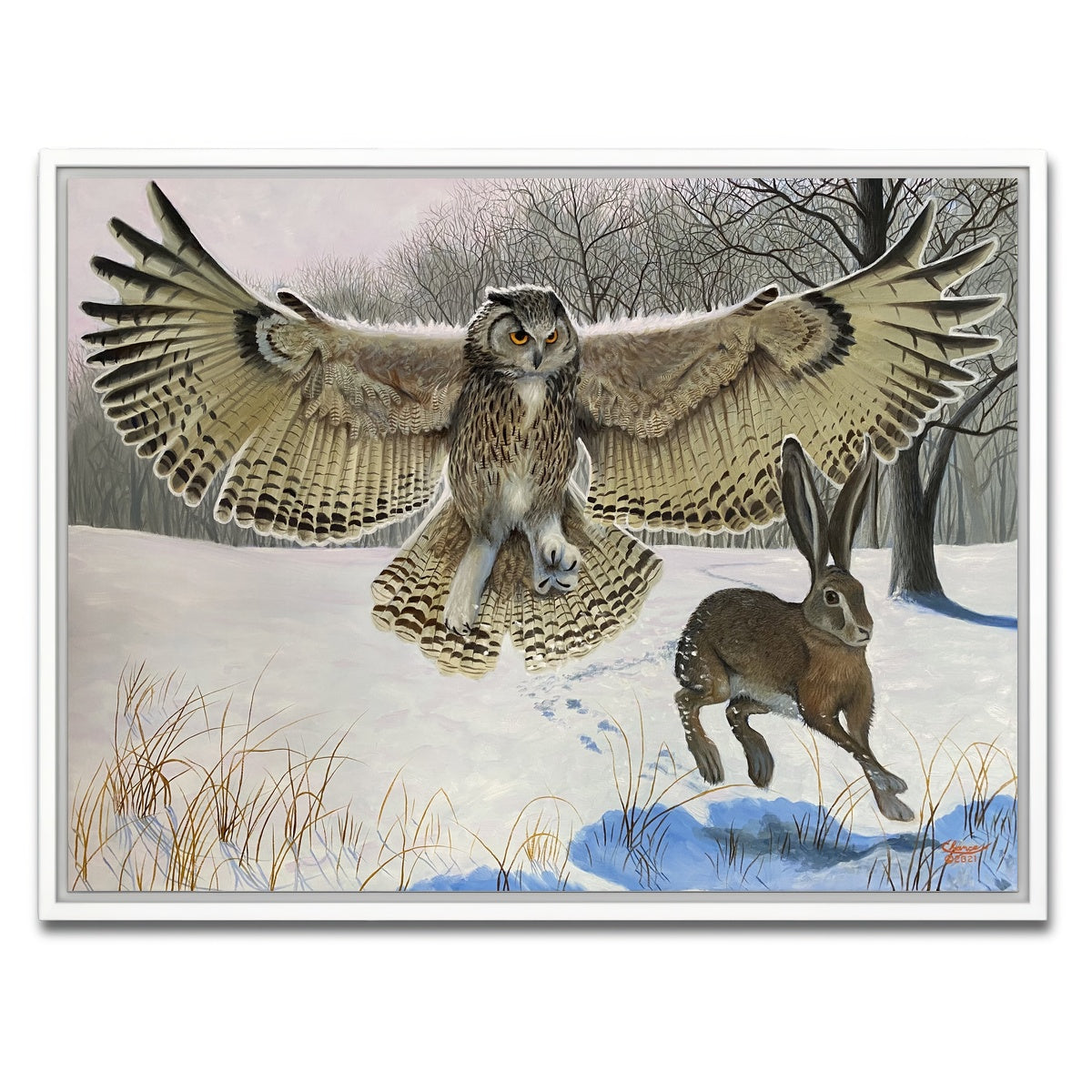 AUTO-MOCKUP WHITE | Owl on the Hunt | 1 Piece | White Framed Canvas | group=4x3