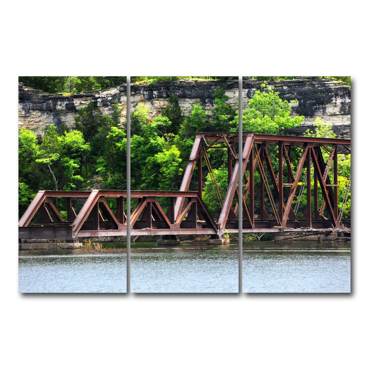 AUTO-MOCKUP WHITE | Ozarks Railway Bridge | 3 Piece | Gallery Wrap Canvas | group=12x24