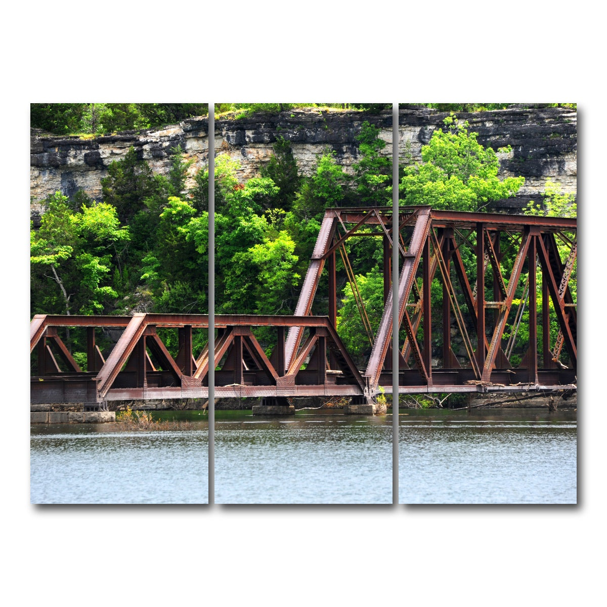 AUTO-MOCKUP WHITE | Ozarks Railway Bridge | 3 Piece | Gallery Wrap Canvas | group=8x18