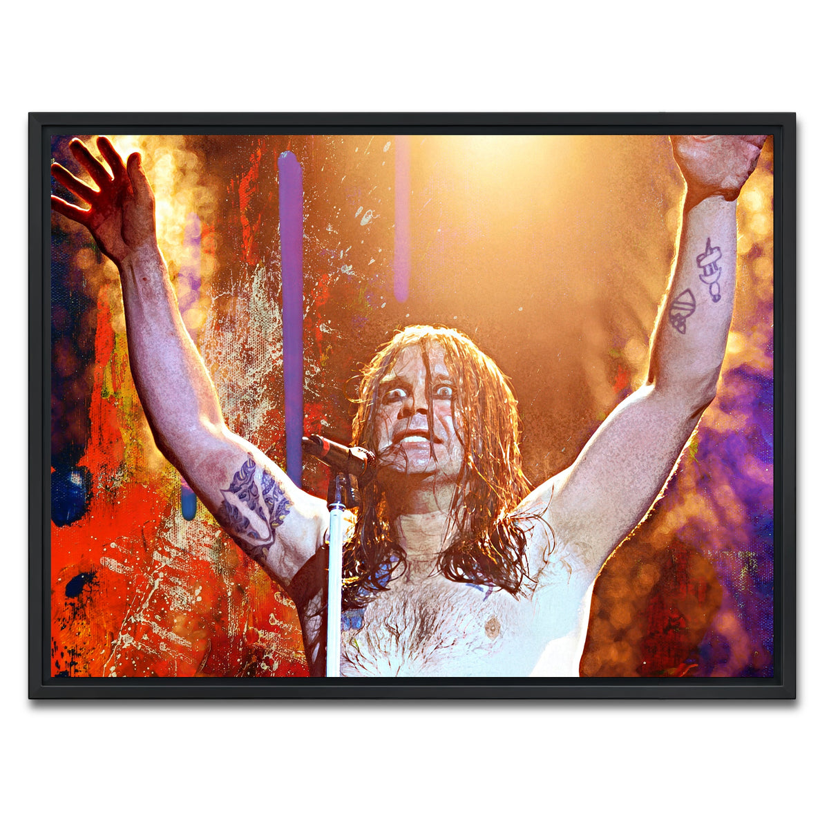 AUTO-MOCKUP WHITE | Ozzy Osbourne | 1 Piece | Black Framed Canvas | group=4x3