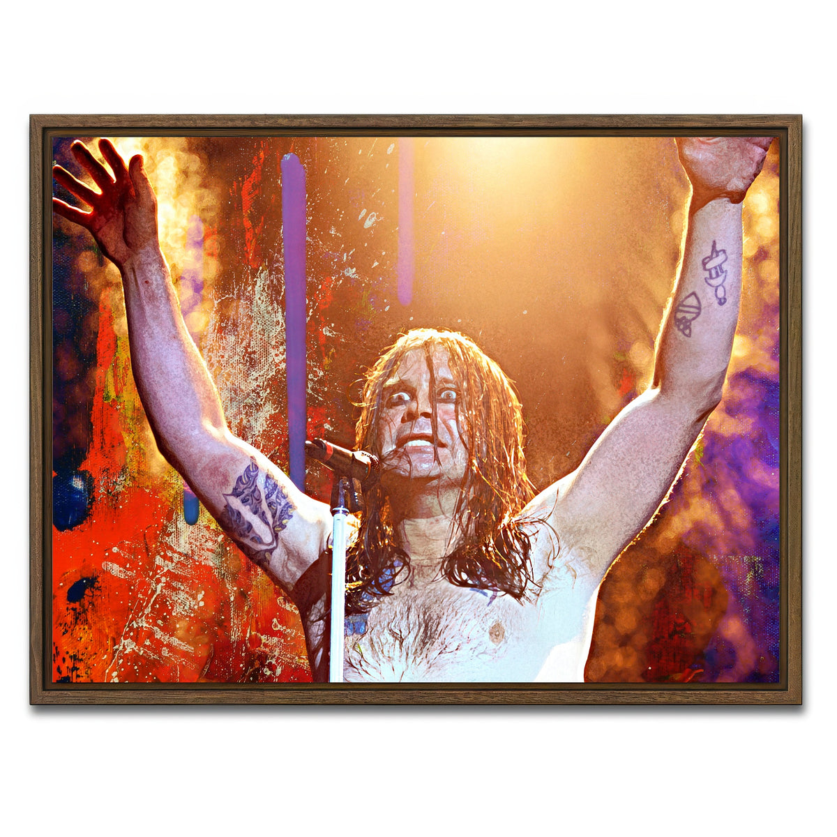 AUTO-MOCKUP WHITE | Ozzy Osbourne | 1 Piece | Walnut Framed Canvas | group=4x3