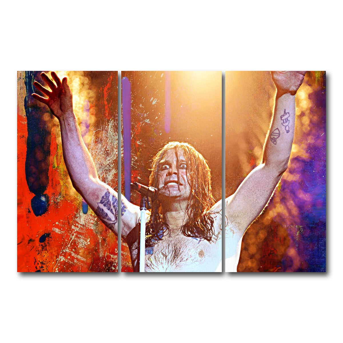AUTO-MOCKUP WHITE | Ozzy Osbourne | 3 Piece | Gallery Wrap Canvas | group=12x24