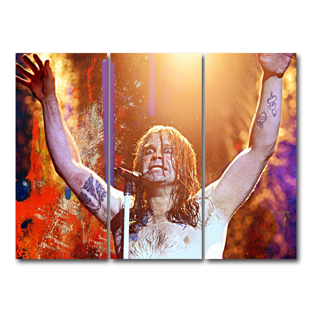 AUTO-MOCKUP WHITE | Ozzy Osbourne | 3 Piece | Gallery Wrap Canvas | group=8x18