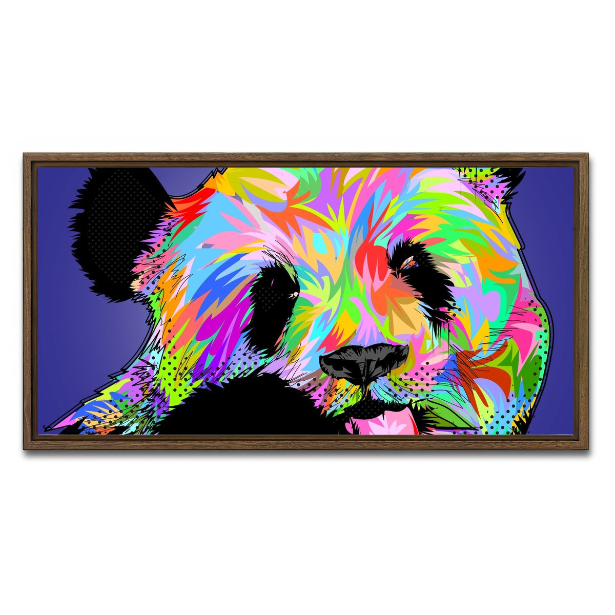AUTO-MOCKUP WHITE | PANDA Bear | 1 Piece | Walnut Framed Canvas | group=2x1