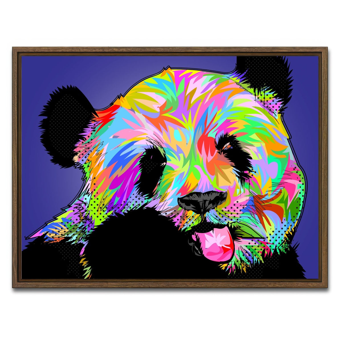 AUTO-MOCKUP WHITE | PANDA Bear | 1 Piece | Walnut Framed Canvas | group=4x3