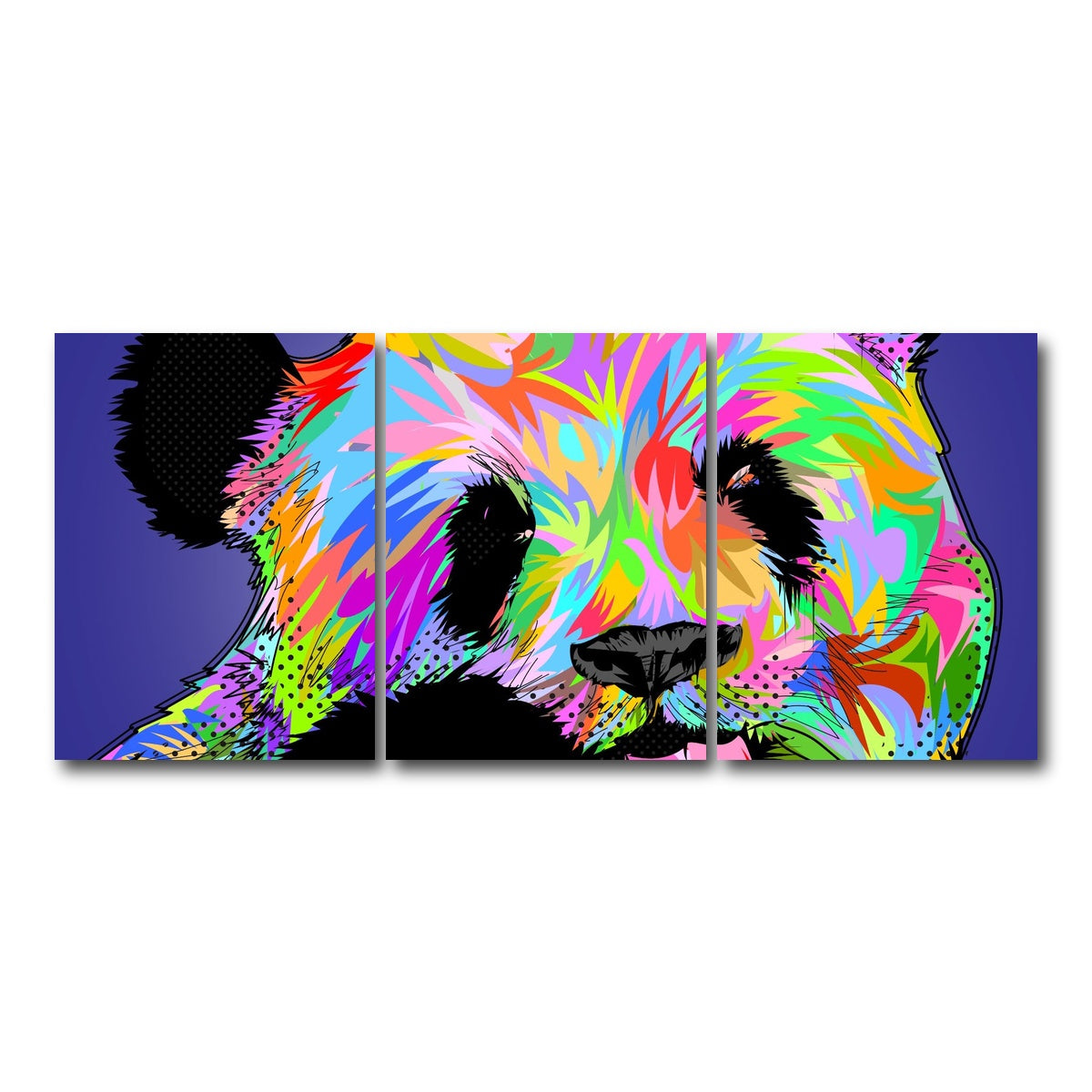 AUTO-MOCKUP WHITE | PANDA Bear | 3 Piece | Gallery Wrap Canvas | group=18x24