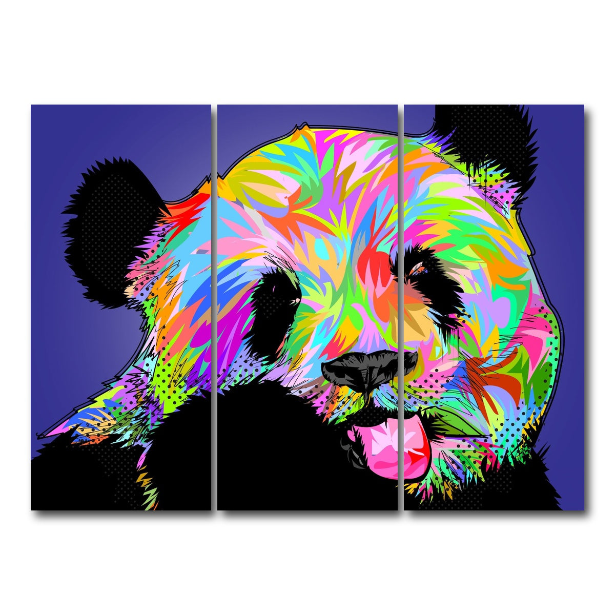 AUTO-MOCKUP WHITE | PANDA Bear | 3 Piece | Gallery Wrap Canvas | group=8x18