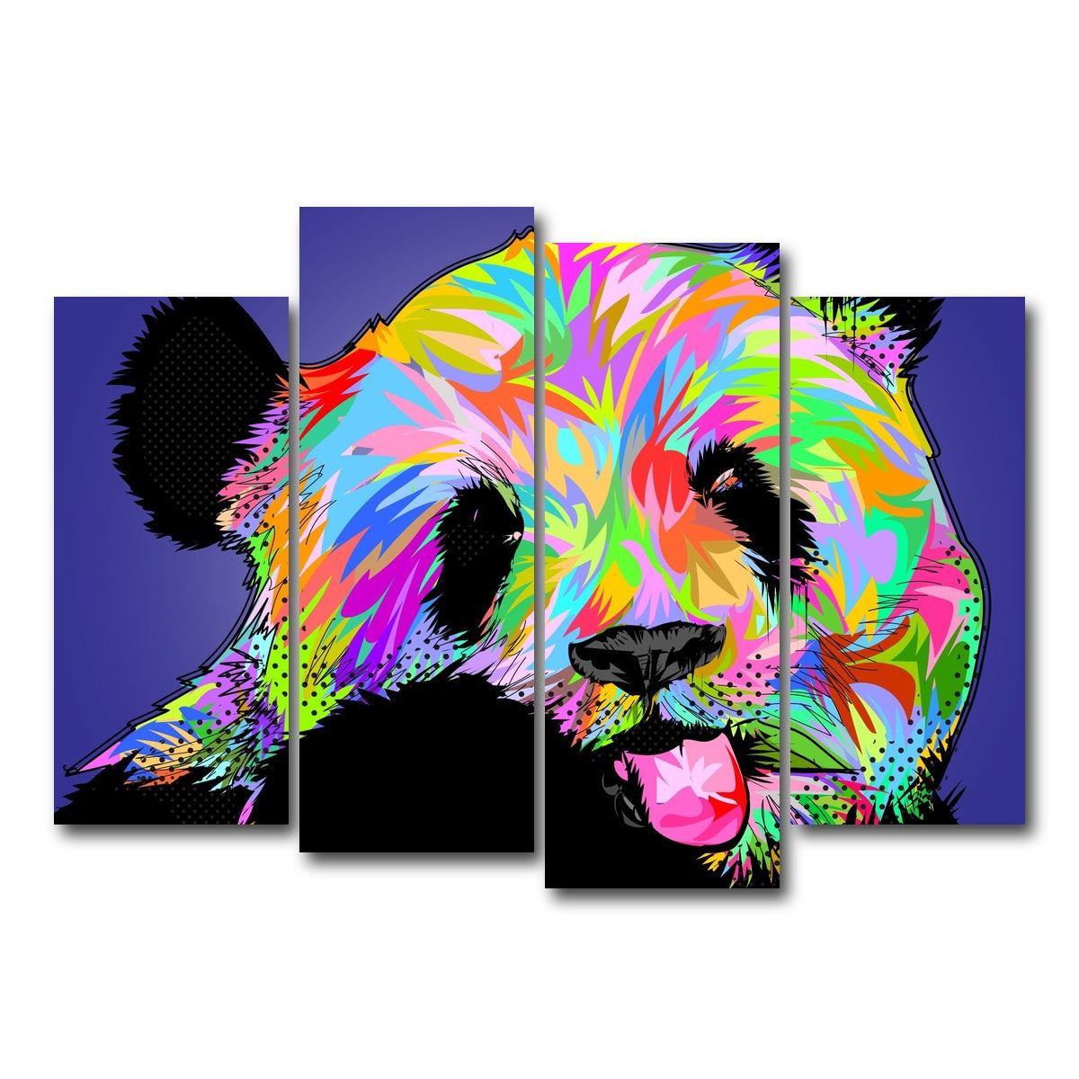 AUTO-MOCKUP WHITE | PANDA Bear | 4 Piece | Gallery Wrap Canvas | group=4_normal