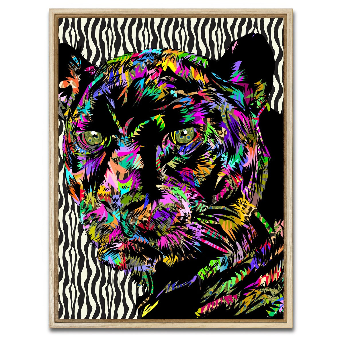 AUTO-MOCKUP WHITE | PANTHER Abstract | 1 Piece | Natural Framed Canvas | group=3x4