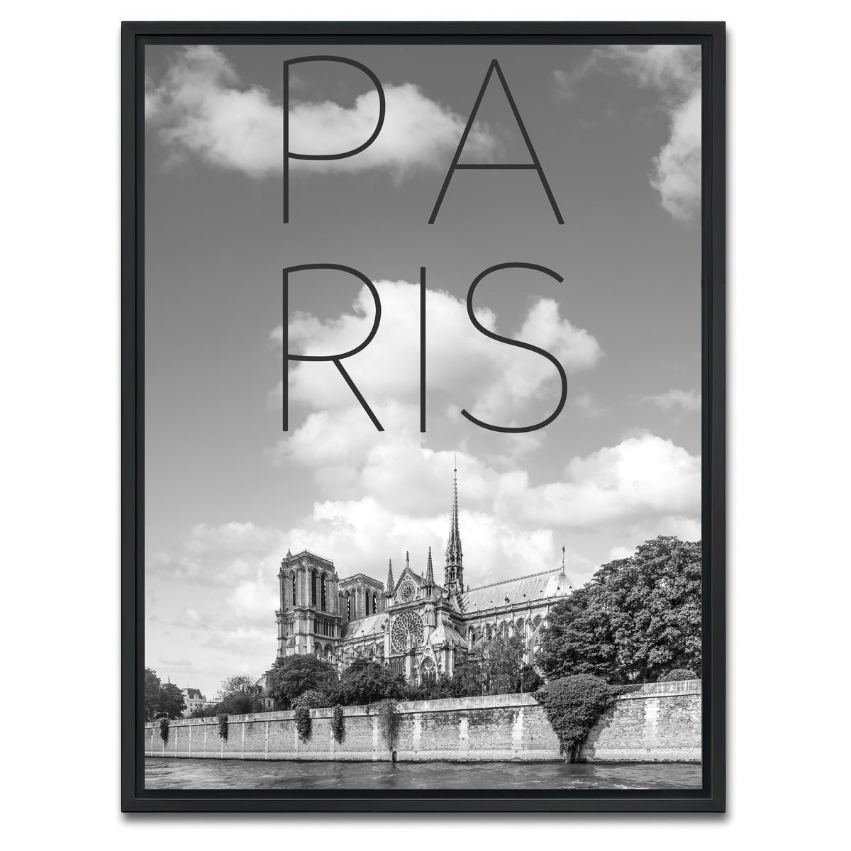 AUTO-MOCKUP WHITE | PARIS Cathedral Notre Dame | 1 Piece | Black Framed Canvas | group=3x4