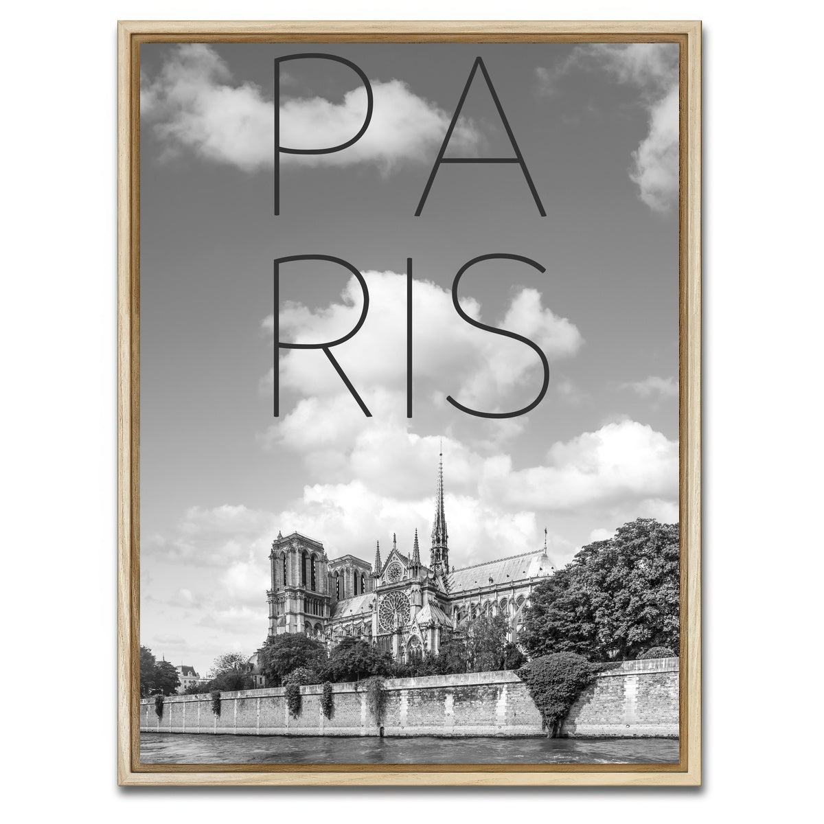 AUTO-MOCKUP WHITE | PARIS Cathedral Notre Dame | 1 Piece | Natural Framed Canvas | group=3x4
