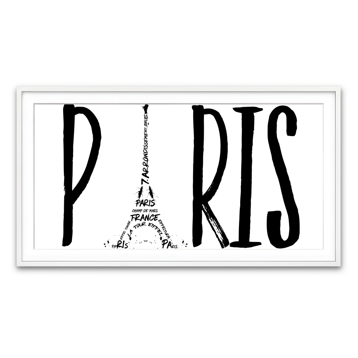 Framed Print 2x1 White