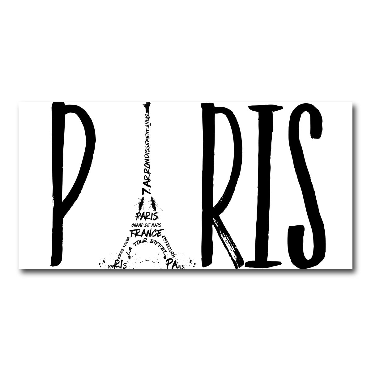 AUTO-MOCKUP WHITE | PARIS Typography | 1 Piece | Gallery Wrap Canvas | group=2x1