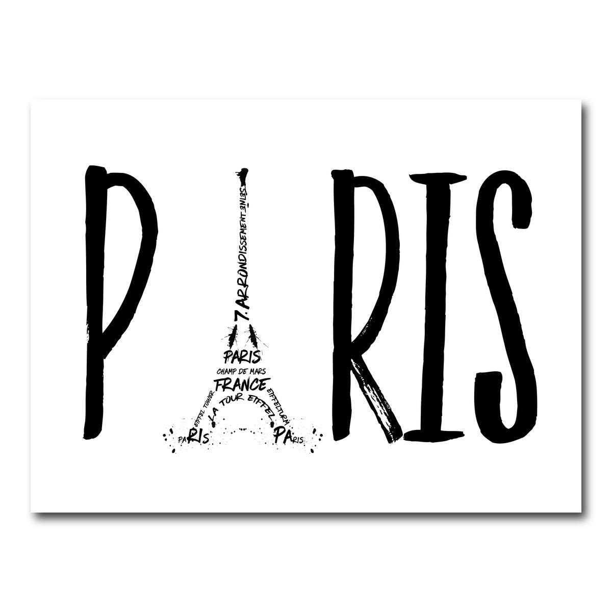 AUTO-MOCKUP WHITE | PARIS Typography | 1 Piece | Gallery Wrap Canvas | group=4x3