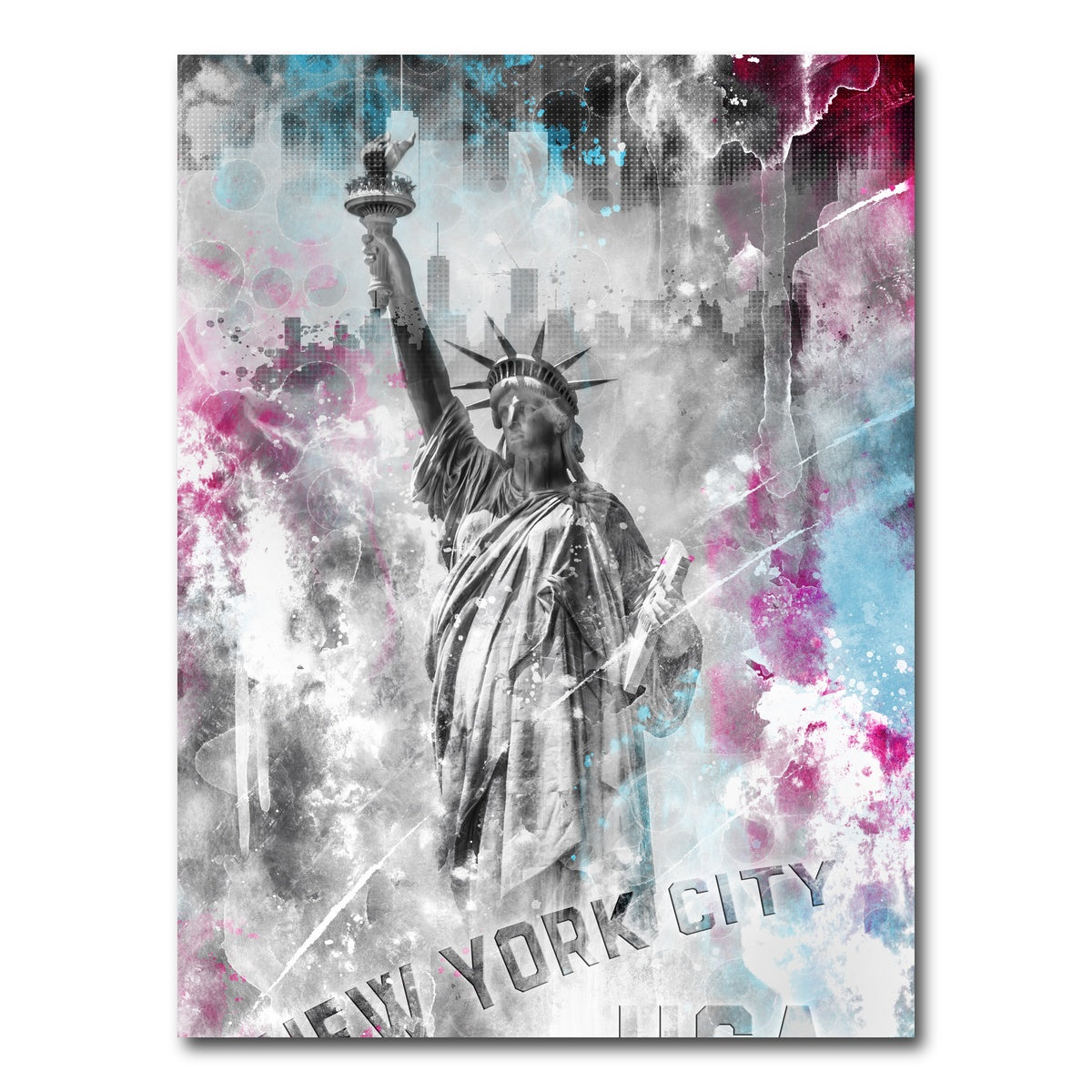 AUTO-MOCKUP WHITE | POP ART Statue of Liberty | 1 Piece | Gallery Wrap Canvas | group=3x4