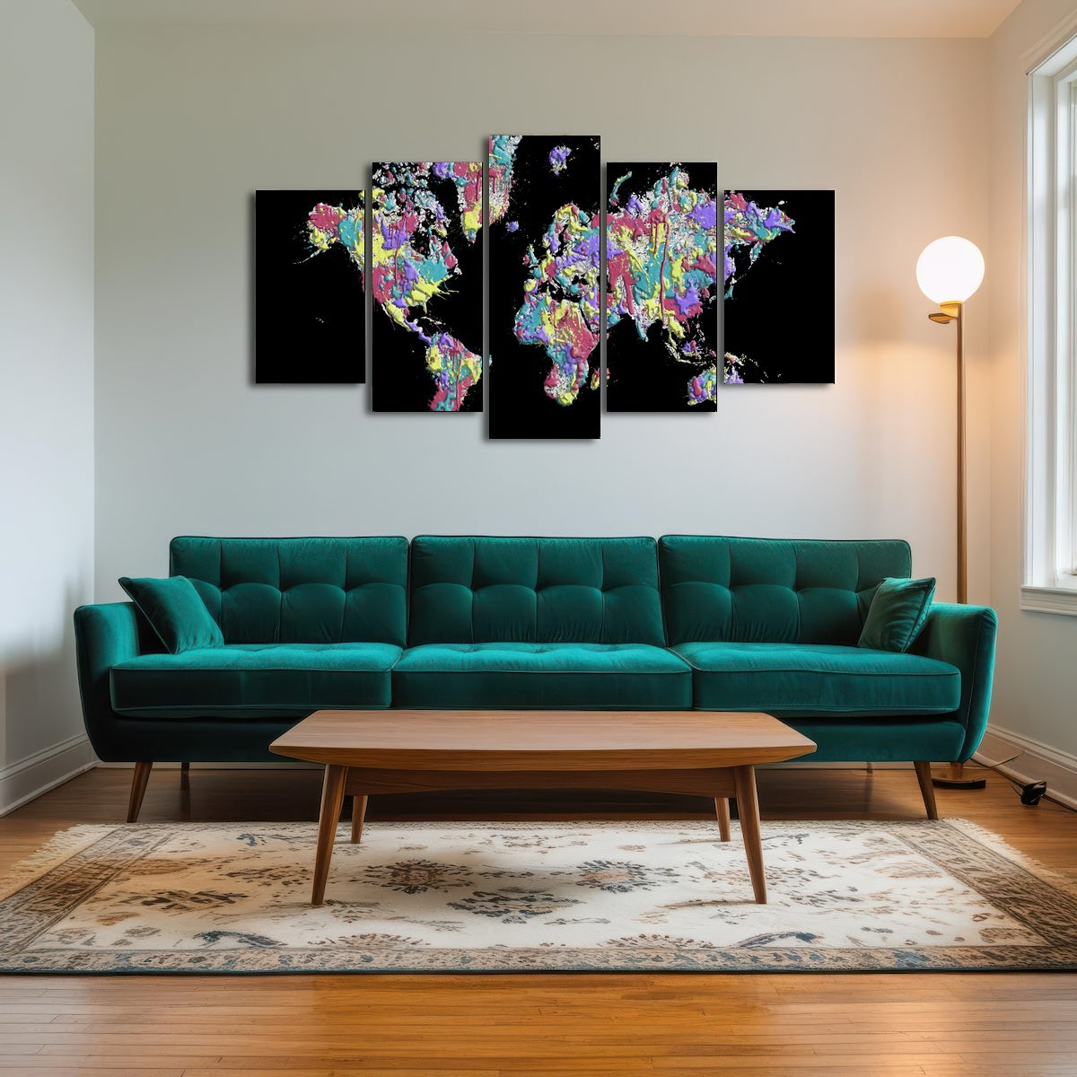 AUTO-MOCKUP ROOM | POP ART World Map - Black