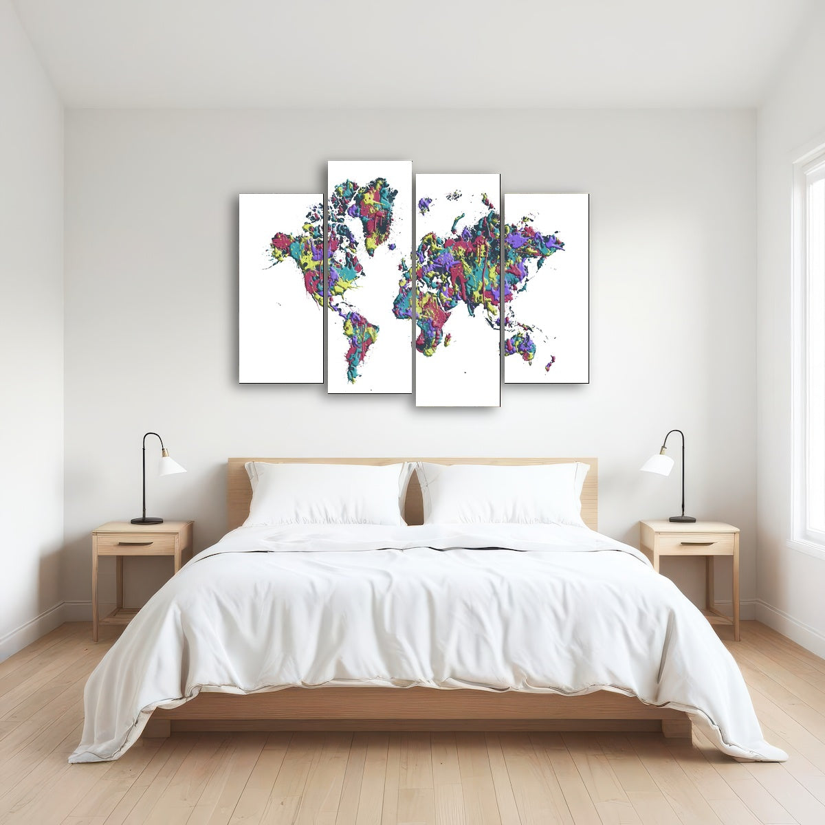 AUTO-MOCKUP ROOM | POP ART World Map - White