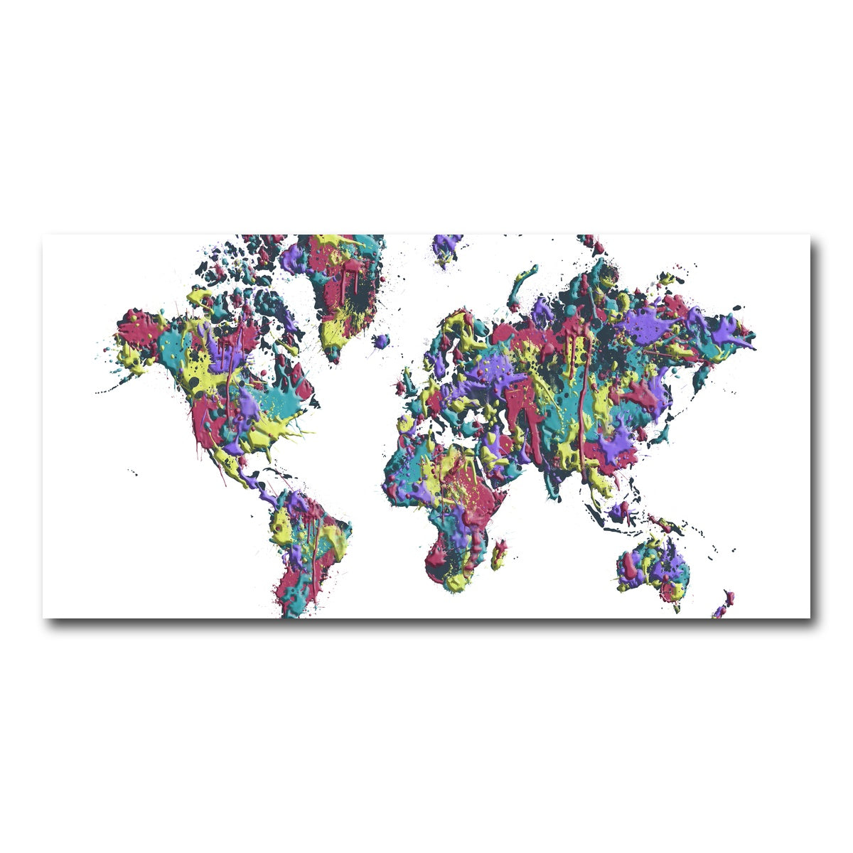 AUTO-MOCKUP WHITE | POP ART World Map - White | 1 Piece | Gallery Wrap Canvas | group=2x1