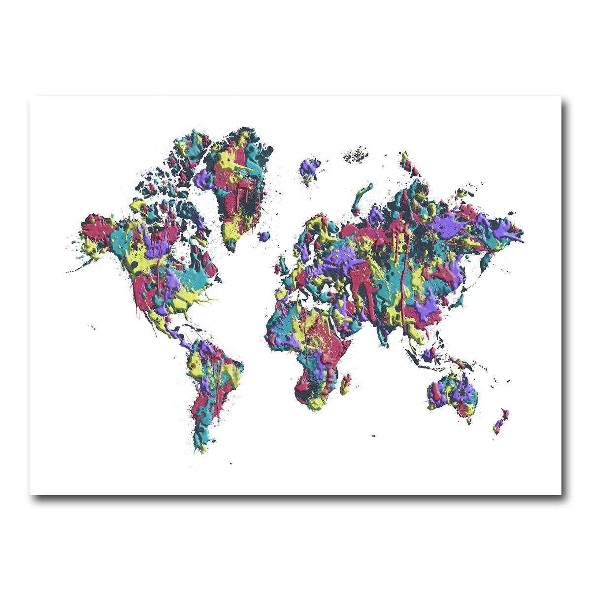 AUTO-MOCKUP WHITE | POP ART World Map - White | 1 Piece | Gallery Wrap Canvas | group=4x3