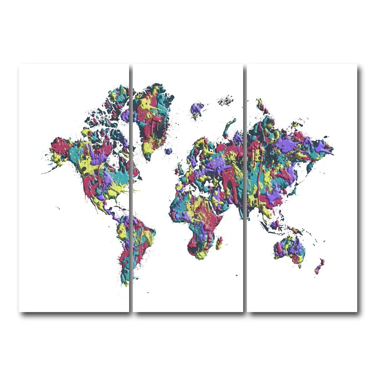 AUTO-MOCKUP WHITE | POP ART World Map - White | 3 Piece | Gallery Wrap Canvas | group=8x18