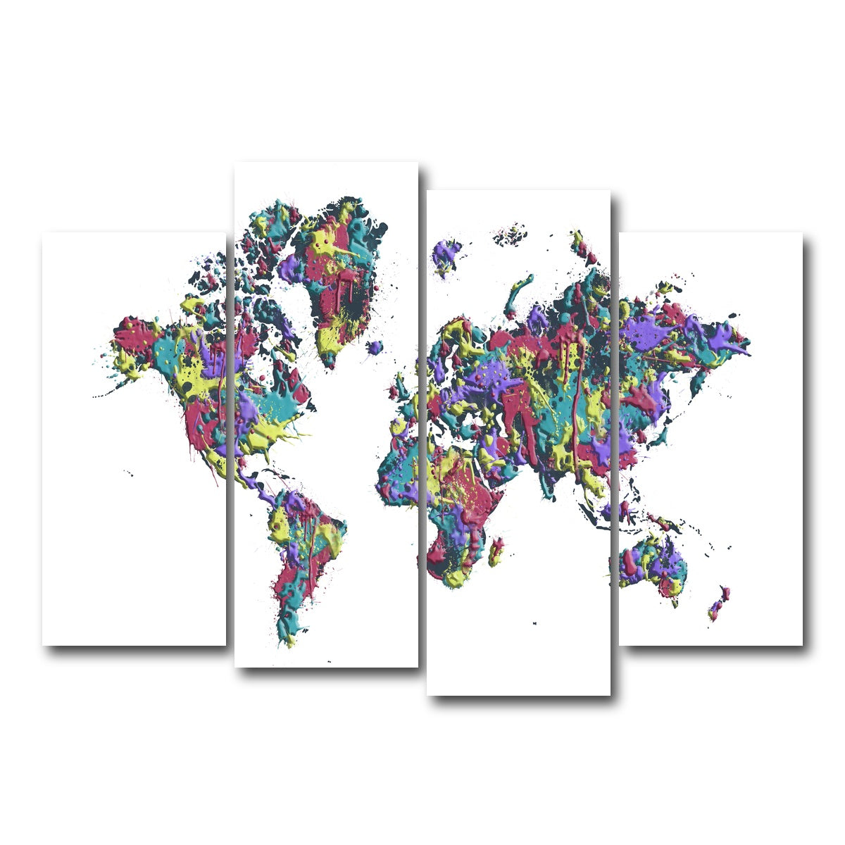 AUTO-MOCKUP WHITE | POP ART World Map - White | 4 Piece | Gallery Wrap Canvas | group=4_normal