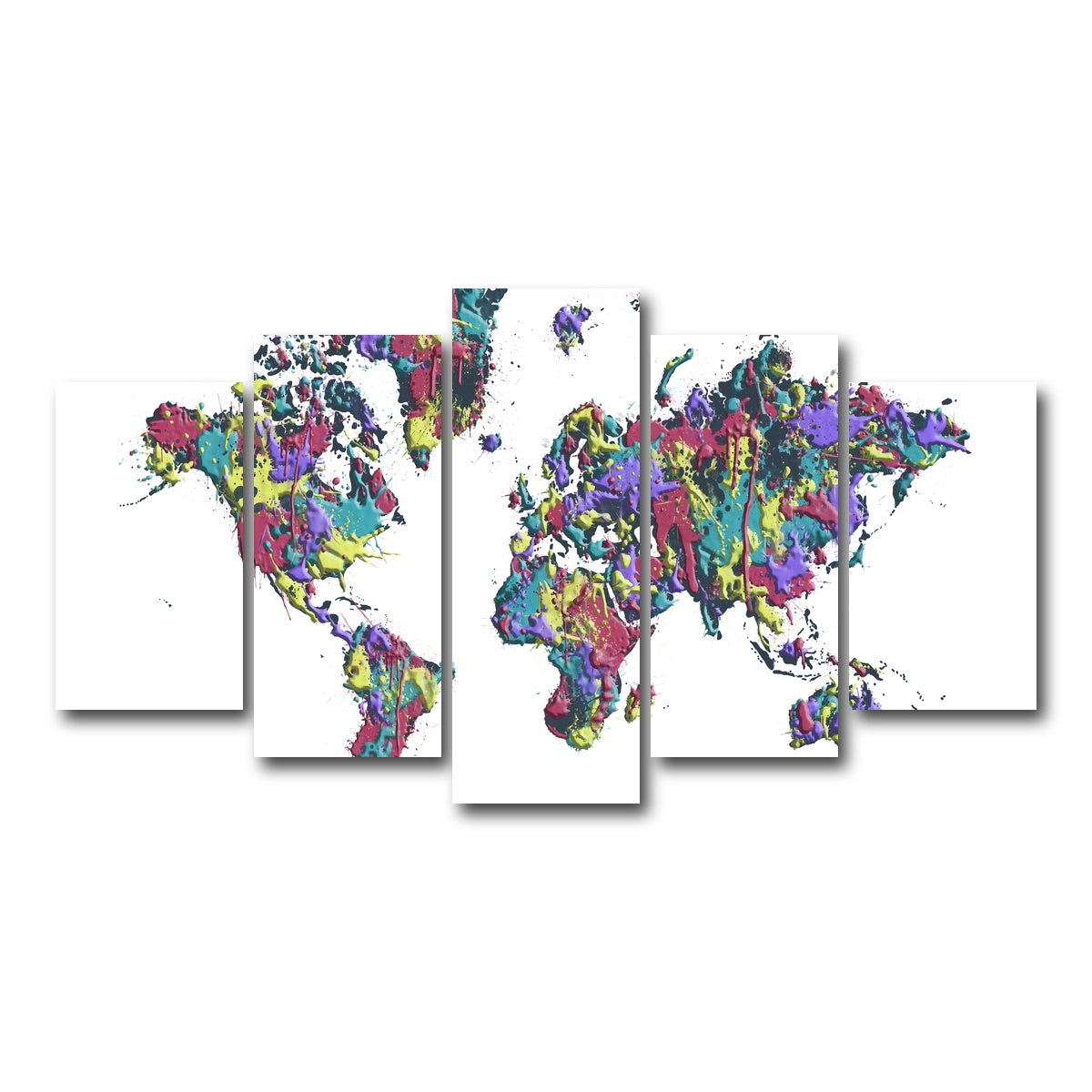 AUTO-MOCKUP WHITE | POP ART World Map - White | 5 Piece | Gallery Wrap Canvas | group=5_normal