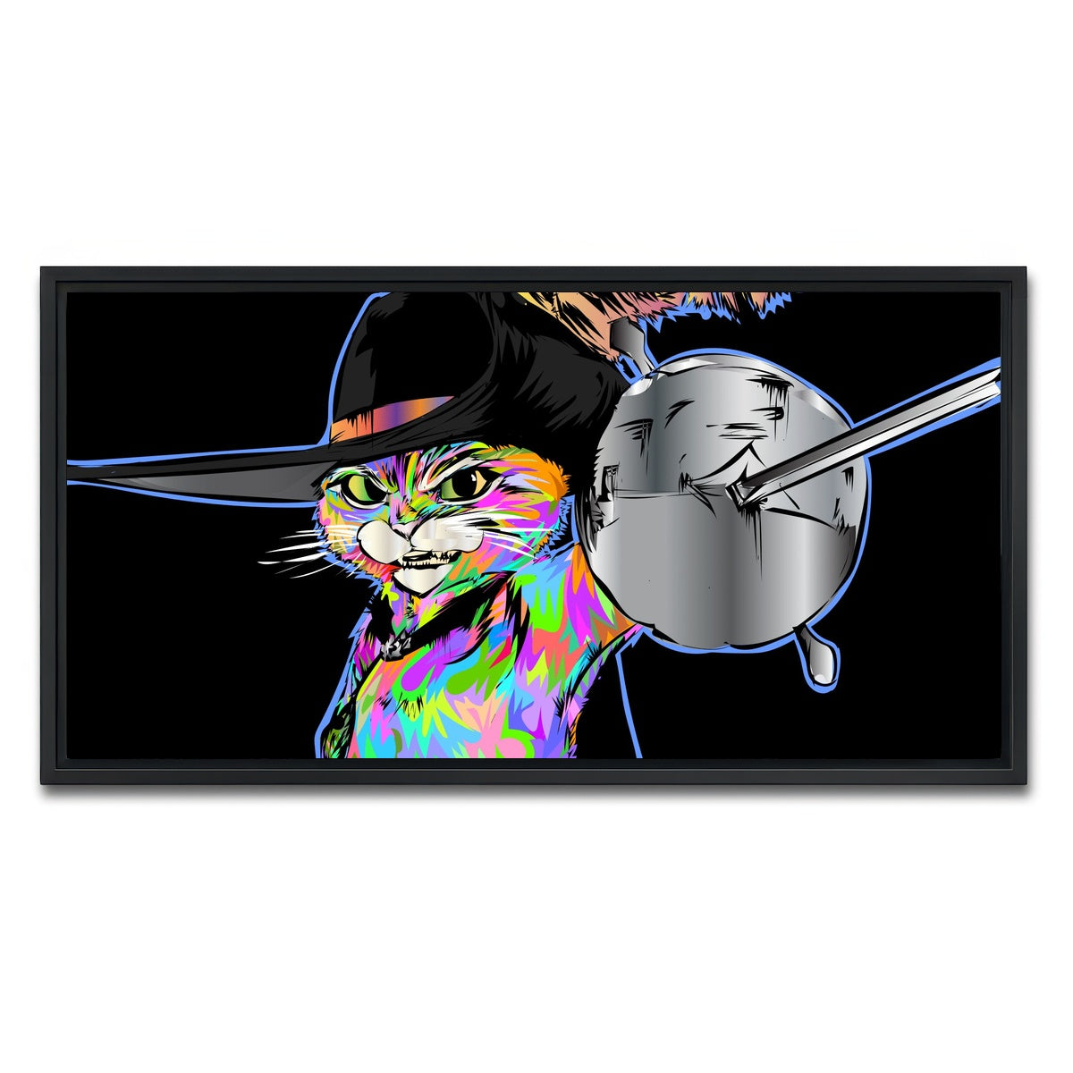 AUTO-MOCKUP WHITE | PUSS AND BOOTS | 1 Piece | Black Framed Canvas | group=2x1