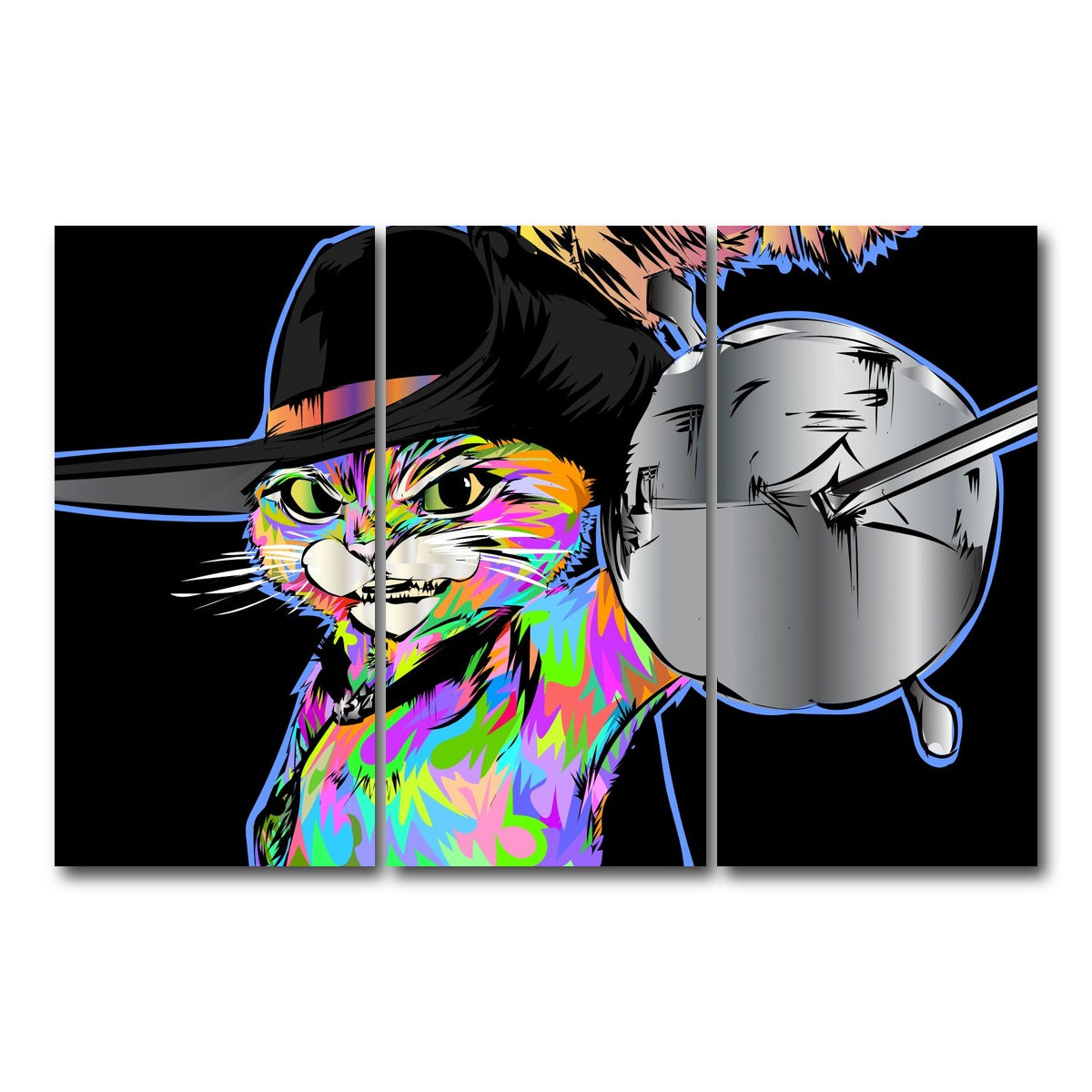 AUTO-MOCKUP WHITE | PUSS AND BOOTS | 3 Piece | Gallery Wrap Canvas | group=12x24