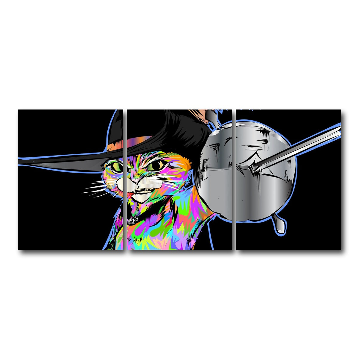 AUTO-MOCKUP WHITE | PUSS AND BOOTS | 3 Piece | Gallery Wrap Canvas | group=18x24