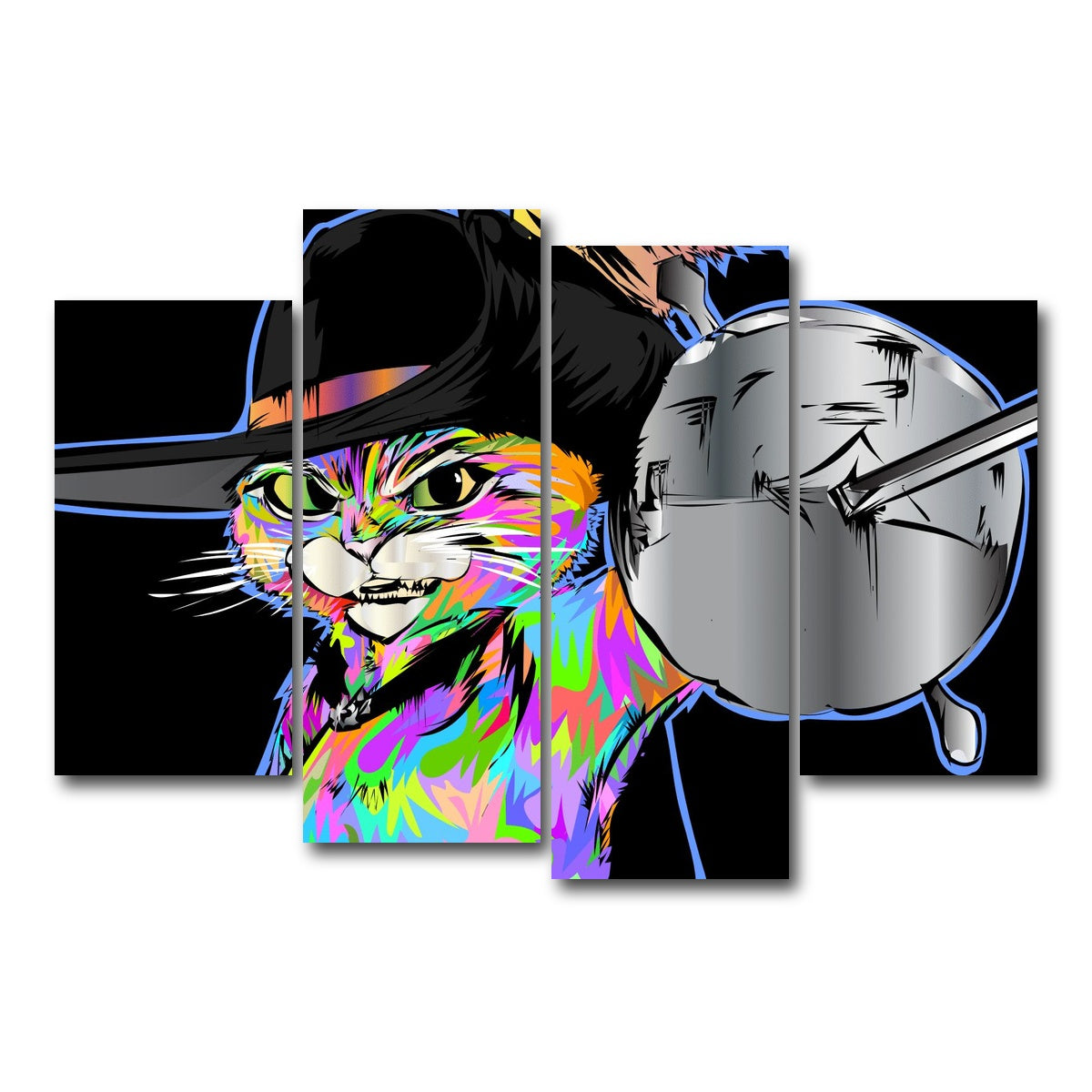 AUTO-MOCKUP WHITE | PUSS AND BOOTS | 4 Piece | Gallery Wrap Canvas | group=4_short