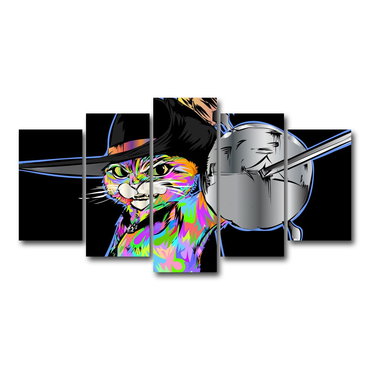 AUTO-MOCKUP WHITE | PUSS AND BOOTS | 5 Piece | Gallery Wrap Canvas | group=5_normal