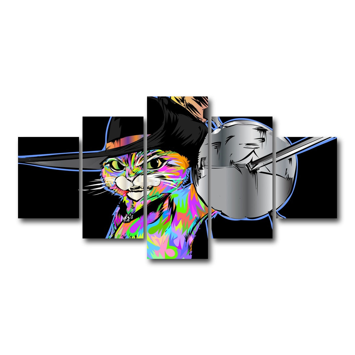 AUTO-MOCKUP WHITE | PUSS AND BOOTS | 5 Piece | Gallery Wrap Canvas | group=5_short