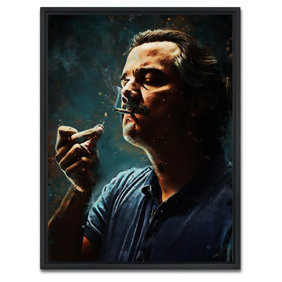 AUTO-MOCKUP WHITE | Pablo Escobar | 1 Piece | Black Framed Canvas | group=3x4