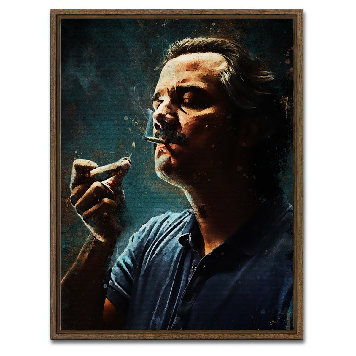AUTO-MOCKUP WHITE | Pablo Escobar | 1 Piece | Walnut Framed Canvas | group=3x4