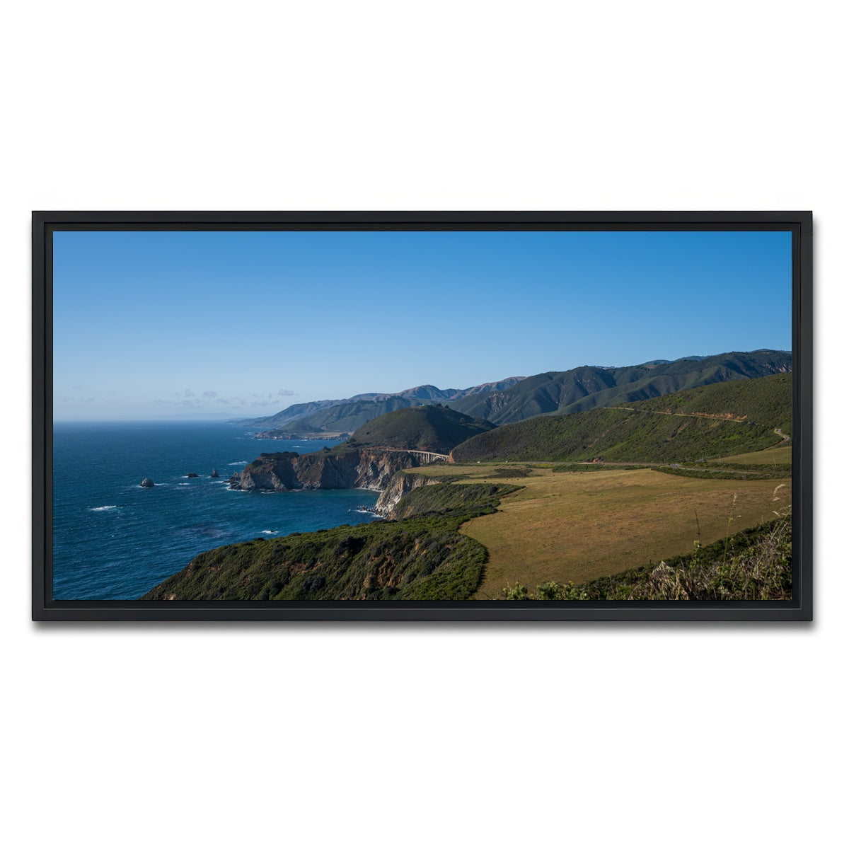 AUTO-MOCKUP WHITE | Pacific Coast Hwy CA | 1 Piece | Black Framed Canvas | group=2x1