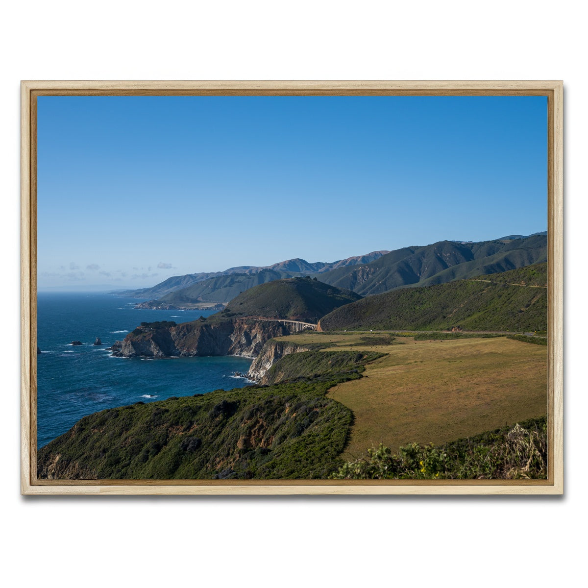 AUTO-MOCKUP WHITE | Pacific Coast Hwy CA | 1 Piece | Natural Framed Canvas | group=4x3