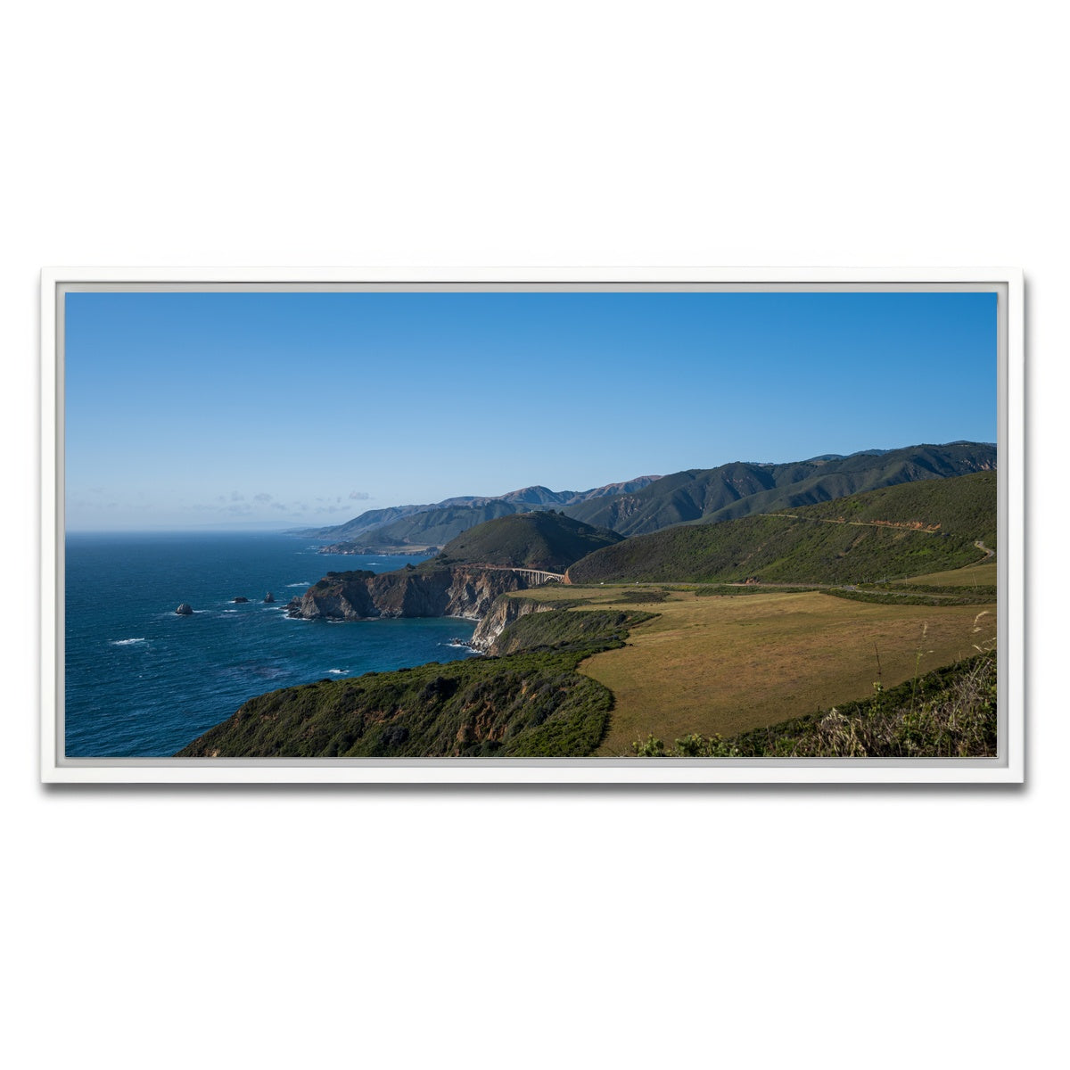 AUTO-MOCKUP WHITE | Pacific Coast Hwy CA | 1 Piece | White Framed Canvas | group=2x1