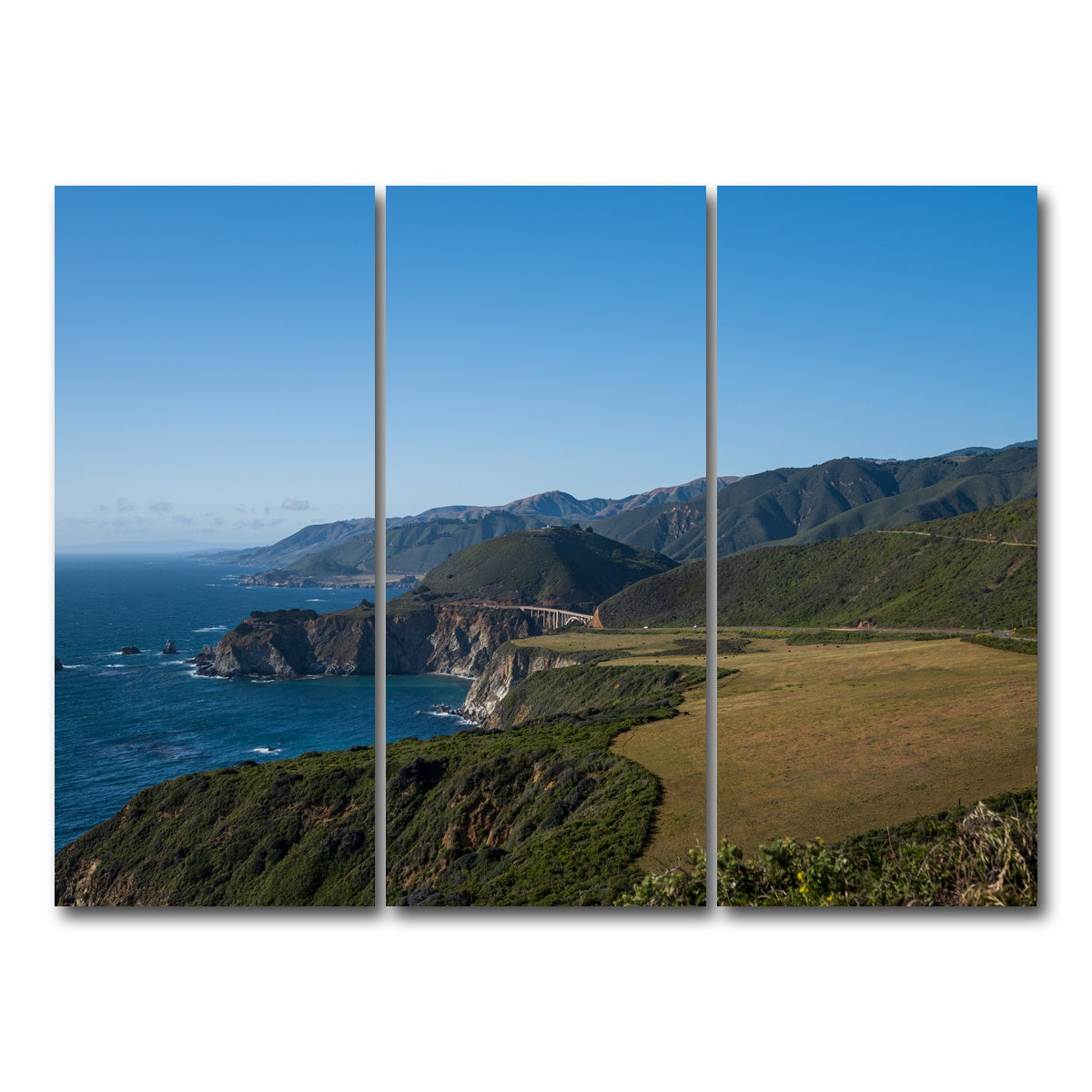 AUTO-MOCKUP WHITE | Pacific Coast Hwy CA | 3 Piece | Gallery Wrap Canvas | group=8x18