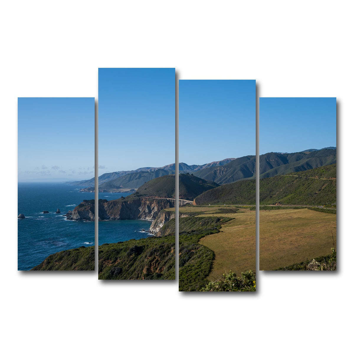 AUTO-MOCKUP WHITE | Pacific Coast Hwy CA | 4 Piece | Gallery Wrap Canvas | group=4_normal