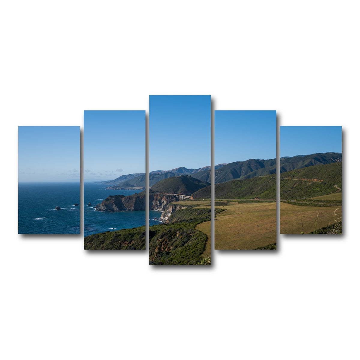 AUTO-MOCKUP WHITE | Pacific Coast Hwy CA | 5 Piece | Gallery Wrap Canvas | group=5_normal