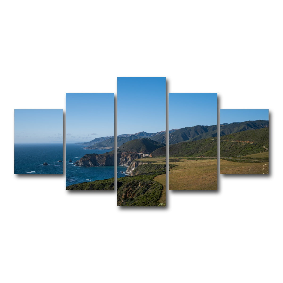 AUTO-MOCKUP WHITE | Pacific Coast Hwy CA | 5 Piece | Gallery Wrap Canvas | group=5_short