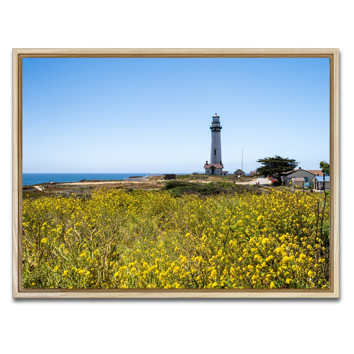 AUTO-MOCKUP WHITE | Pacific Coast Hwy Lighthouse | 1 Piece | Natural Framed Canvas | group=4x3